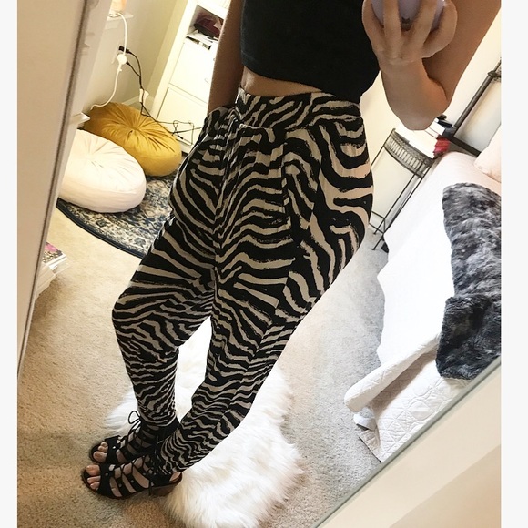 Hm Zebra Stretchy Trouser Pants 